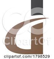 Poster, Art Print Of Black And Brown Curvy Pointed Letter D Icon