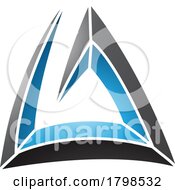 Black And Blue Triangular Spiral Letter A Icon