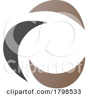 Black And Brown Crescent Shaped Letter C Icon