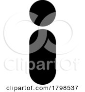 Black Abstract Round Person Shaped Letter I Icon