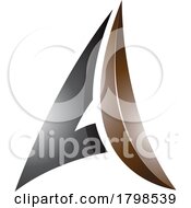 Black And Brown Glossy Embossed Paper Plane Shaped Letter A Icon by cidepix