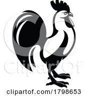 Black And White Rooster by Vector Tradition SM