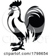 Poster, Art Print Of Black And White Rooster