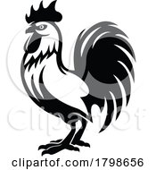Black And White Rooster by Vector Tradition SM