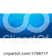 Poster, Art Print Of Ocean Background With Silhouetted Sea Life