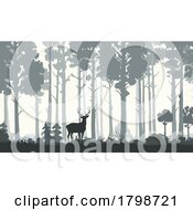 Poster, Art Print Of Silhouetted Buck In The Woods