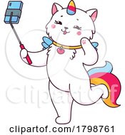Poster, Art Print Of Unicorn Cat Taking A Selfie