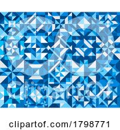 Poster, Art Print Of Blue Tile Pattern Background