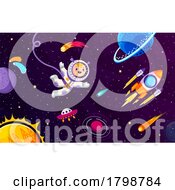 Poster, Art Print Of Boy Floating In Outer Space