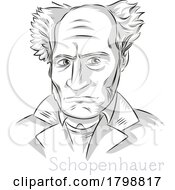 Poster, Art Print Of Arthur Schopenhauer Philosopher Hand Drawn Portrait