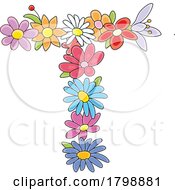 Poster, Art Print Of Flower Letter T - This Is Not A Font
