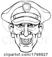 Policeman Mean Police Officer Ponting Cartoon by AtStockIllustration