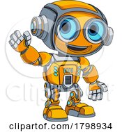 Poster, Art Print Of Robot Mascot Cartoon Cute Fun Alien Character Man