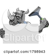 Window Cleaner Rhino Car Wash Cleaning Mascot