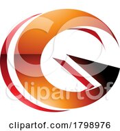 Red And Orange Round Glossy Layered Letter G Icon
