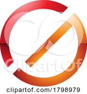 Red And Orange Thin Round Glossy Letter G Icon
