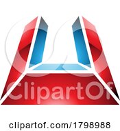 Red And Blue Glossy Letter U Icon In Perspective