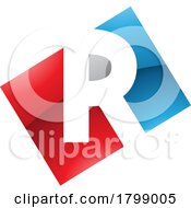 Red And Blue Glossy Rectangle Shaped Letter R Icon