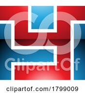 Poster, Art Print Of Red And Blue Glossy Rectangle Shaped Letter Y Icon