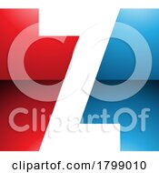 Poster, Art Print Of Red And Blue Glossy Rectangle Shaped Letter Z Icon