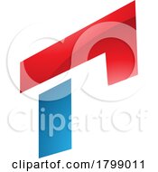 Red And Blue Glossy Rectangular Letter R Icon