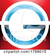Red And Blue Glossy Round And Square Letter G Icon