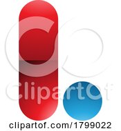 Poster, Art Print Of Red And Blue Glossy Rounded Letter L Icon