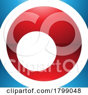 Red And Blue Glossy Square Letter O Icon