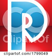 Red And Blue Glossy Square Letter P Icon