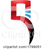 Poster, Art Print Of Red And Blue Glossy Square Shaped Letter Q Icon