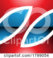 Poster, Art Print Of Red And Blue Glossy Square Shaped Letter Z Icon