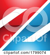 Poster, Art Print Of Red And Blue Glossy Triangular Square Shaped Letter Z Icon