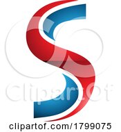 Poster, Art Print Of Red And Blue Glossy Twisted Shaped Letter S Icon