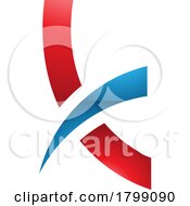 Red And Blue Spiky Glossy Lowercase Letter K Icon