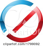 Poster, Art Print Of Red And Blue Thin Round Glossy Letter G Icon