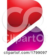Poster, Art Print Of Red And Magenta Bold Glossy Letter B Icon
