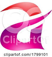 Red And Magenta Glossy Curvy Spikes Letter A Icon