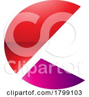 Red And Magenta Glossy Letter C Icon With Half Circles