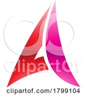 Poster, Art Print Of Red And Magenta Glossy Paper Plane Shaped Letter A Icon
