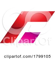 Poster, Art Print Of Red And Magenta Glossy Rectangular Italic Letter C Icon