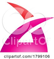 Red And Magenta Glossy Spiky Grass Shaped Letter A Icon