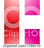 Poster, Art Print Of Red And Magenta Rectangular Glossy Letter C Icon