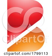 Poster, Art Print Of Red And Orange Bold Glossy Letter B Icon