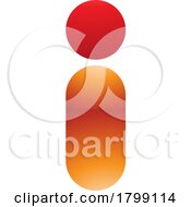 Red And Orange Glossy Abstract Round Person Shaped Letter I Icon