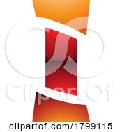 Poster, Art Print Of Red And Orange Glossy Antique Pillar Shaped Letter I Icon