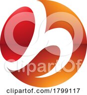 Red And Orange Glossy Circle Shaped Letter H Icon