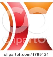 Poster, Art Print Of Red And Orange Glossy Lens Shaped Letter C Icon
