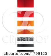 Poster, Art Print Of Red And Orange Glossy Letter I Icon With Horizontal Stripes