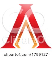 Poster, Art Print Of Red And Orange Glossy Pillar Shaped Letter A Icon