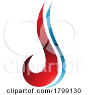 Poster, Art Print Of Red And Blue Glossy Hook Shaped Letter J Icon